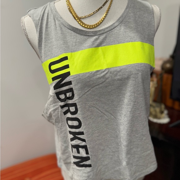 Fabletics Tops - Gray and Neon Yellow Women's Top